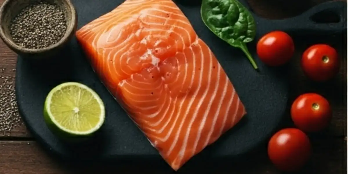 Fresh Salmon with Tomatoes and Spinach