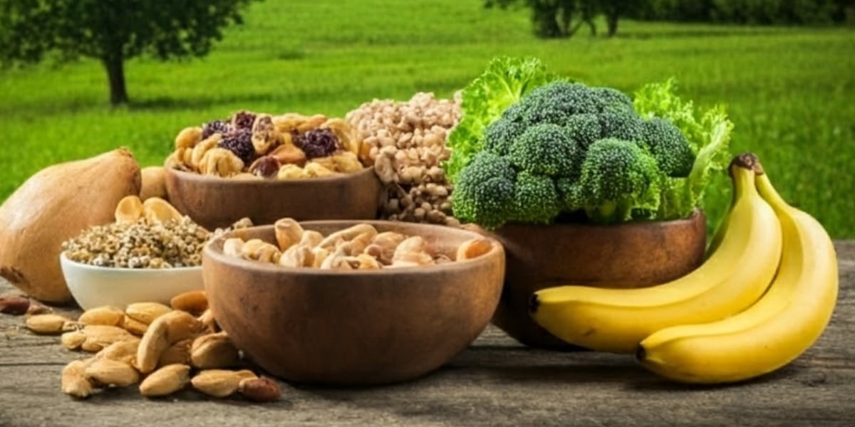 Fruits, Nuts, And Vegetables in Bowls
