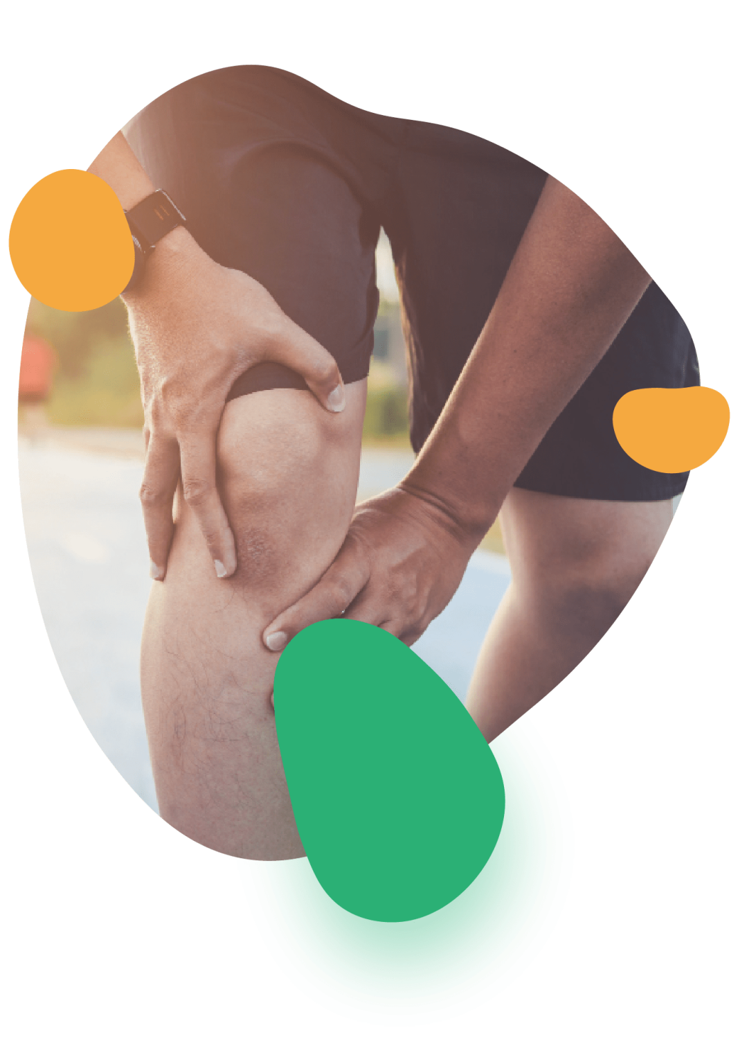 Person Holding Knee in Discomfort
