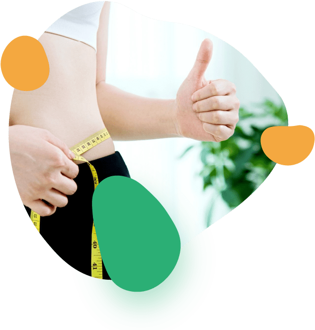 Woman Giving Thumbs-Up After Measuring Waist