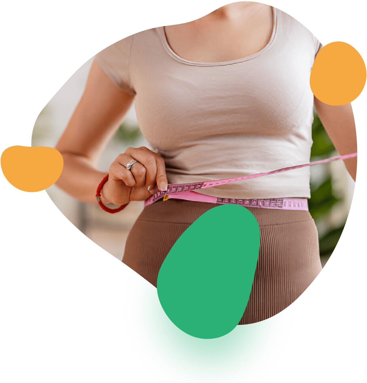 Woman Measuring Waist for Weight Management